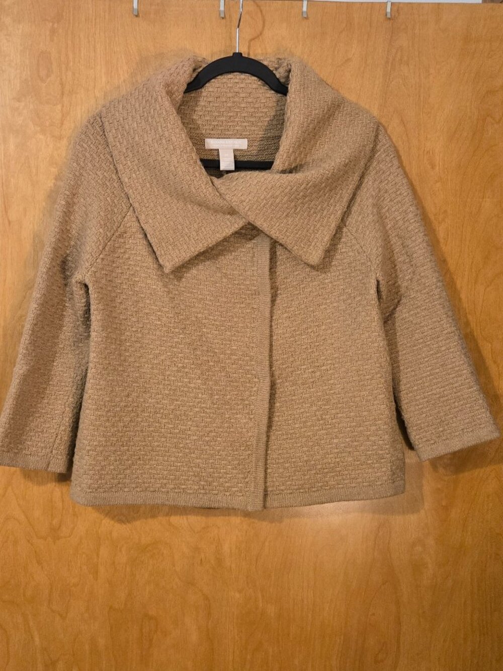 Banana Republic Basket Weave Draped Sweater Italian Yarn Wool Medium Cashmere